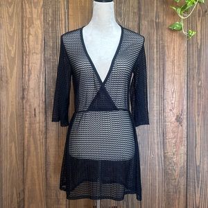 Jordan Taylor Black Mesh Swim Coverup